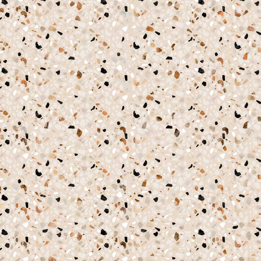 Crédence de cuisine aluminium - Terrazzo beige et noir