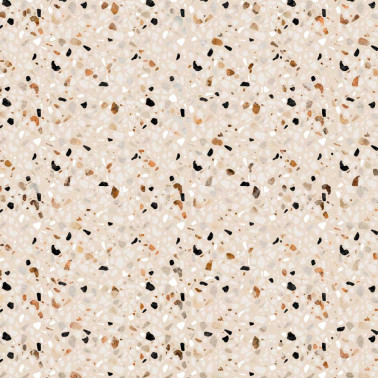 Crédence de cuisine aluminium - Terrazzo beige et noir