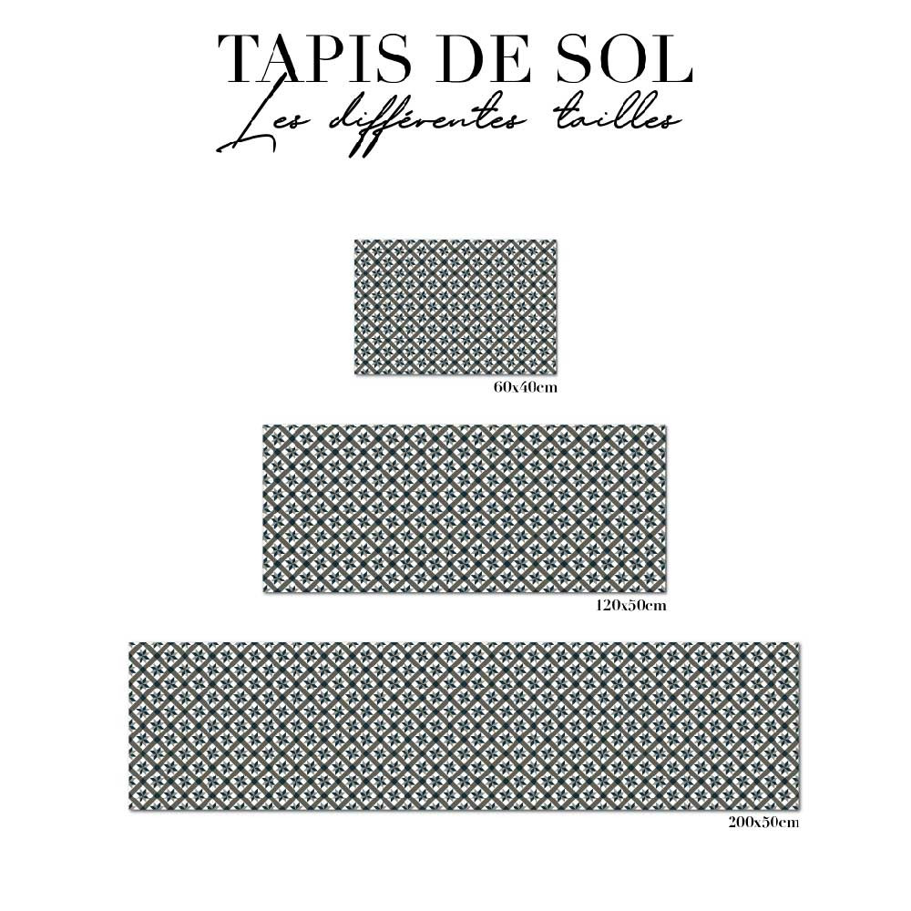 Tapis de cuisine - carreaux de ciment gris