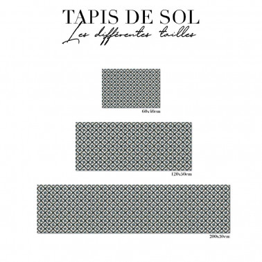 Tapis de cuisine - carreaux de ciment gris