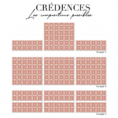 crédence en aluminium - carreaux ciment rouge
