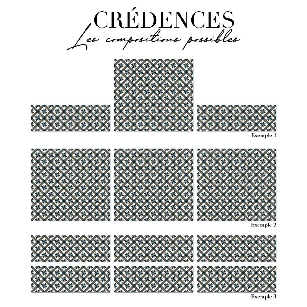 Crédence en aluminium - carreaux ciment gris