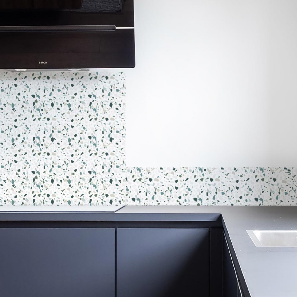 Crédence en aluminium - terrazzo vert