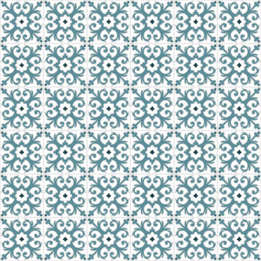 Crédence en aluminium - carreaux ciment bleu