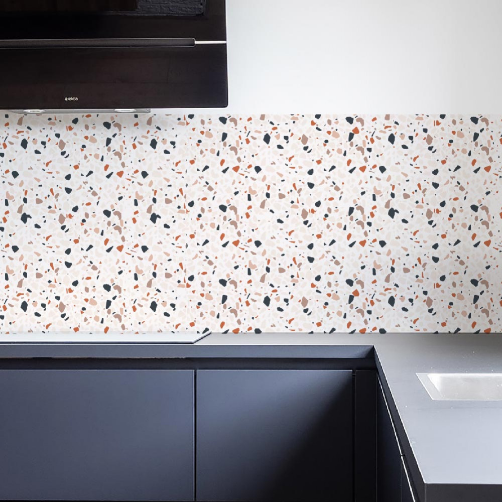 Crédence de cuisine adhésive - terrazzo orange