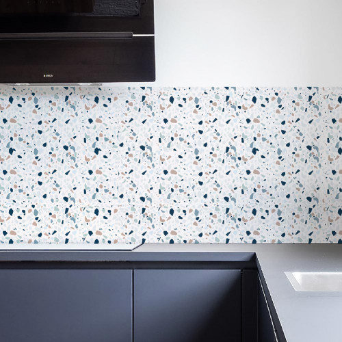 Crédence de cuisine adhésive - terrazzo bleu