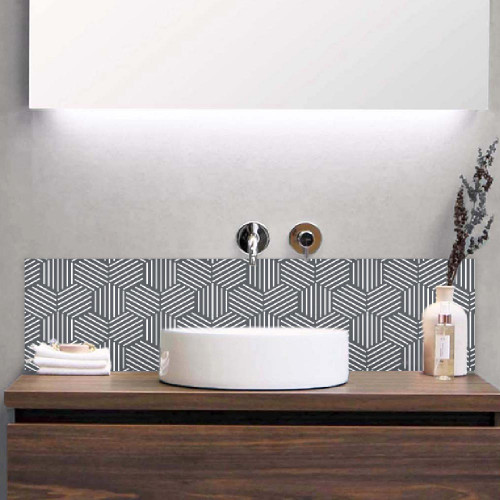 crédence salle de bain aluminium - art déco gris