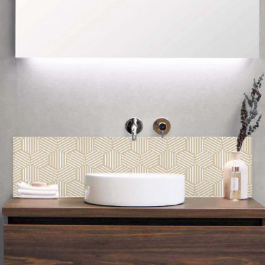 crédence salle de bain aluminium - art déco beige