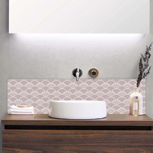 crédence salle de bain aluminium - art déco beige