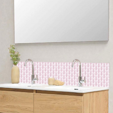crédence salle de bain aluminium - art déco rose