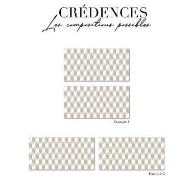 crédence salle de bain aluminium - graphique beige
