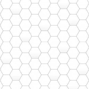 crédence salle de bain aluminium - hexagones blancs