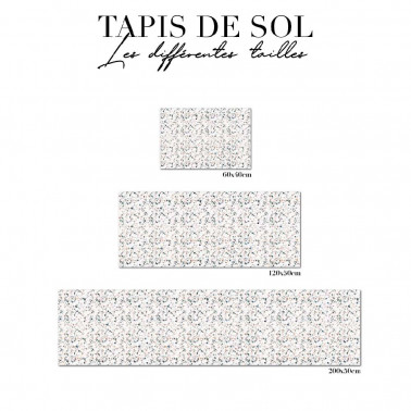 tapis de sol cuisine - terrazzo vert & rose