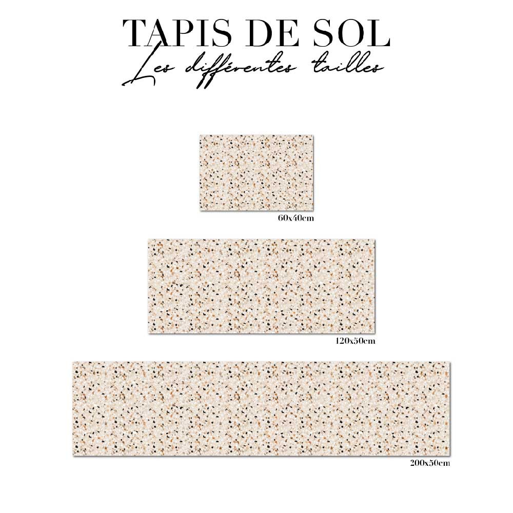 tapis de sol cuisine - beige et noir