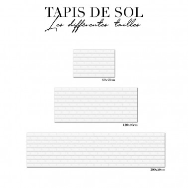 tapis de sol cuisine -  carreaux métro blancs