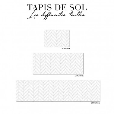 tapis de sol cuisine -  carreaux métro blancs