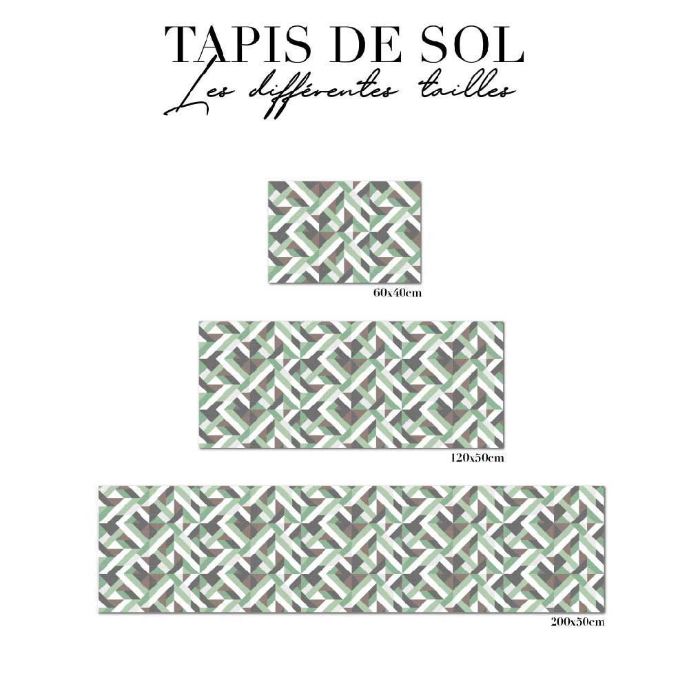 tapis de sol cuisine - graphique vert