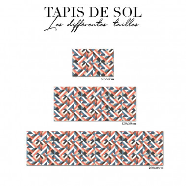 tapis de sol cuisine - graphique orange