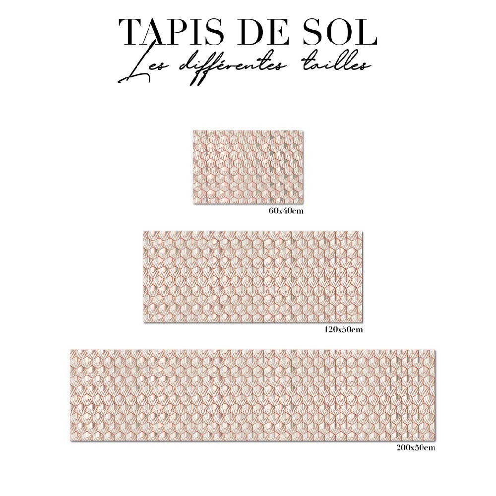 tapis de sol cuisine - art déco rouge