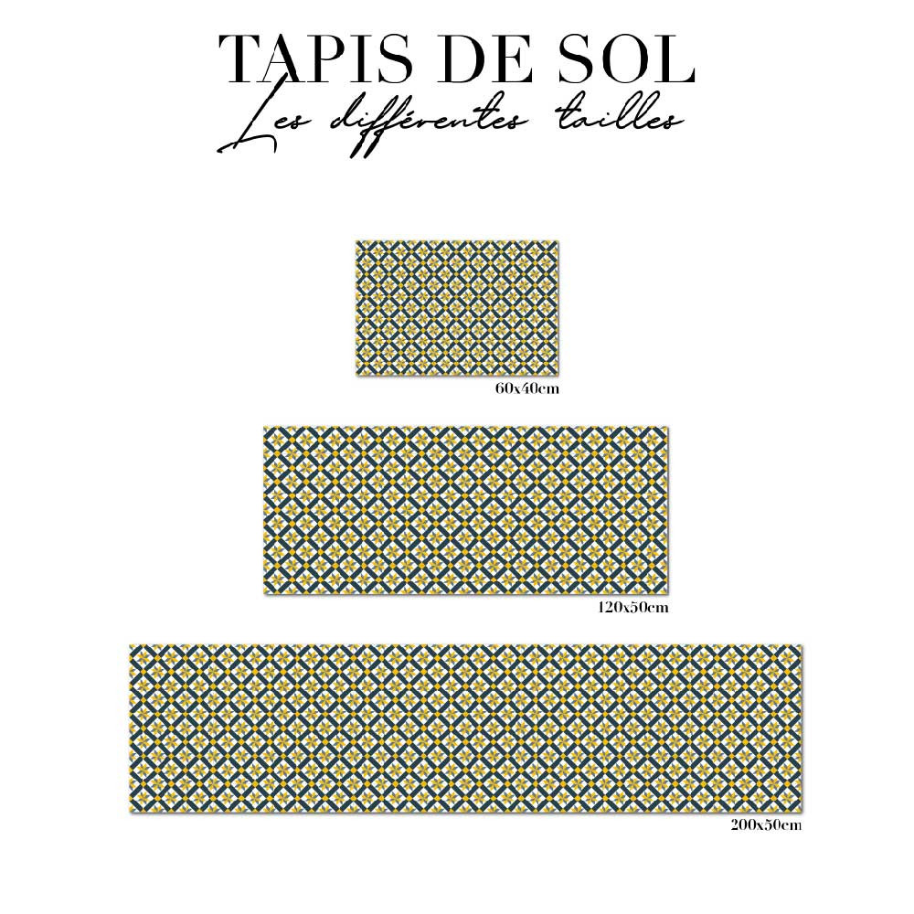 tapis de sol cuisine - Carreaux de ciment jaune