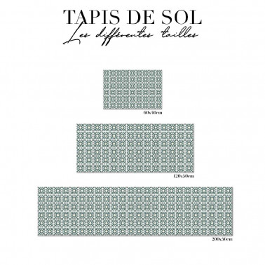 tapis de sol cuisine - Carreaux de ciment vert