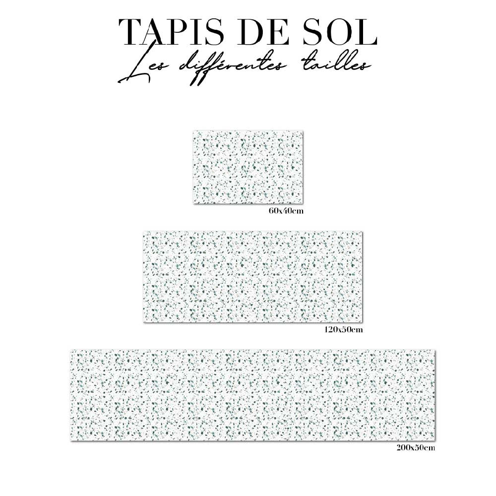 tapis de sol cuisine - terrazzo vert