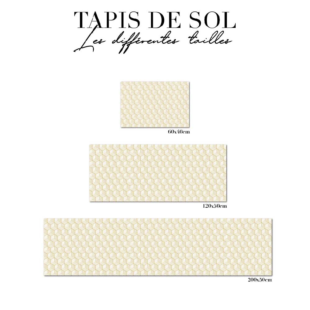 tapis de sol cuisine - art déco jaune