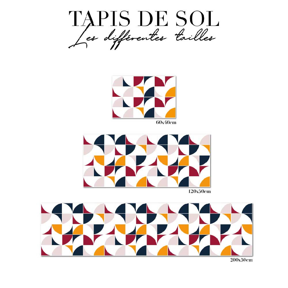 tapis de sol cuisine - graphique multicolore