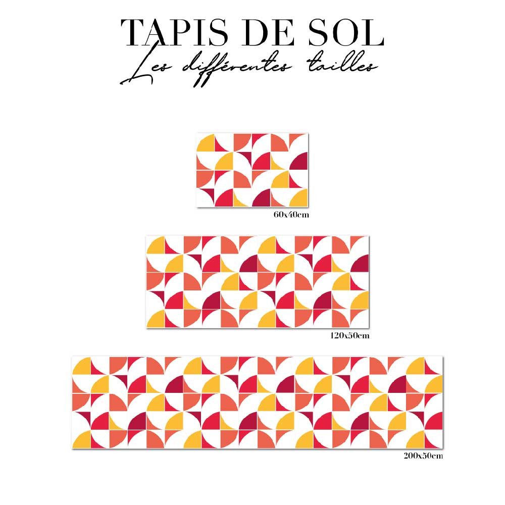 tapis de sol cuisine - graphique rose