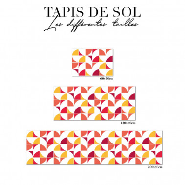 tapis de sol cuisine - graphique rose