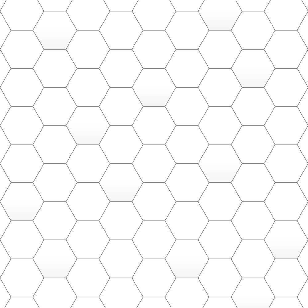 tapis de sol salle de bain - hexagones blancs