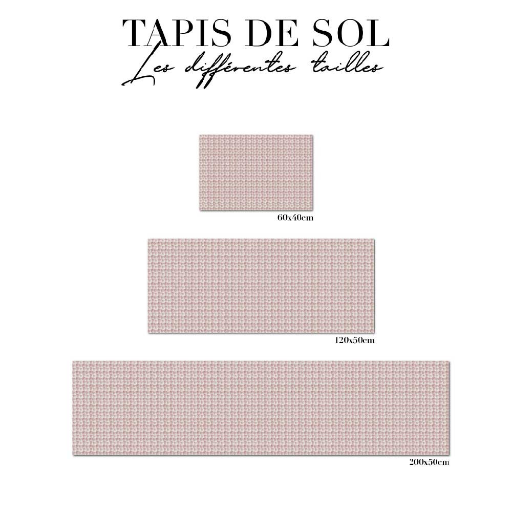 tapis de sol salle de bain - graphique rose