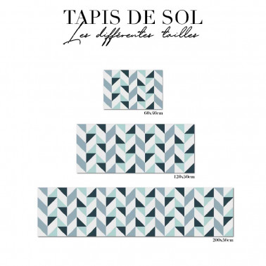 tapis de sol salle de bain - graphique bleu