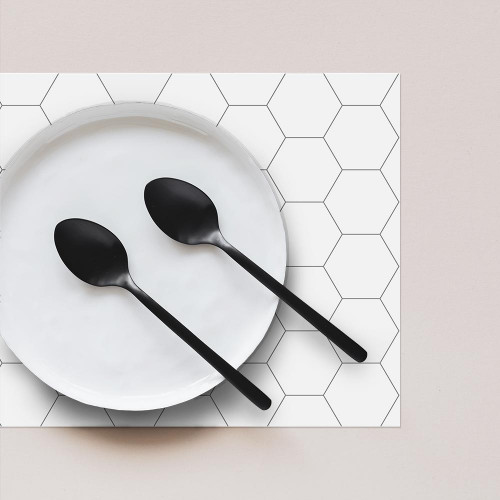 Set de table - hexagones blancs