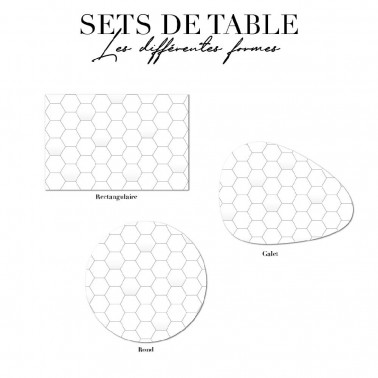 Set de table - hexagones blancs