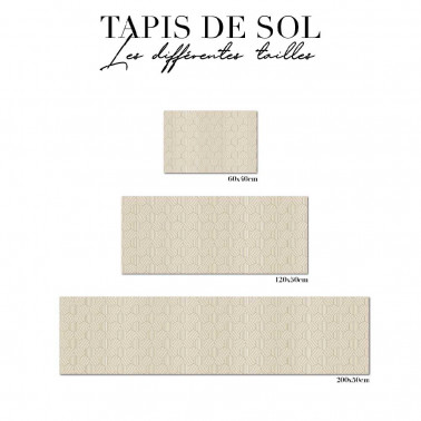 tapis de sol salle de bain - art déco beige