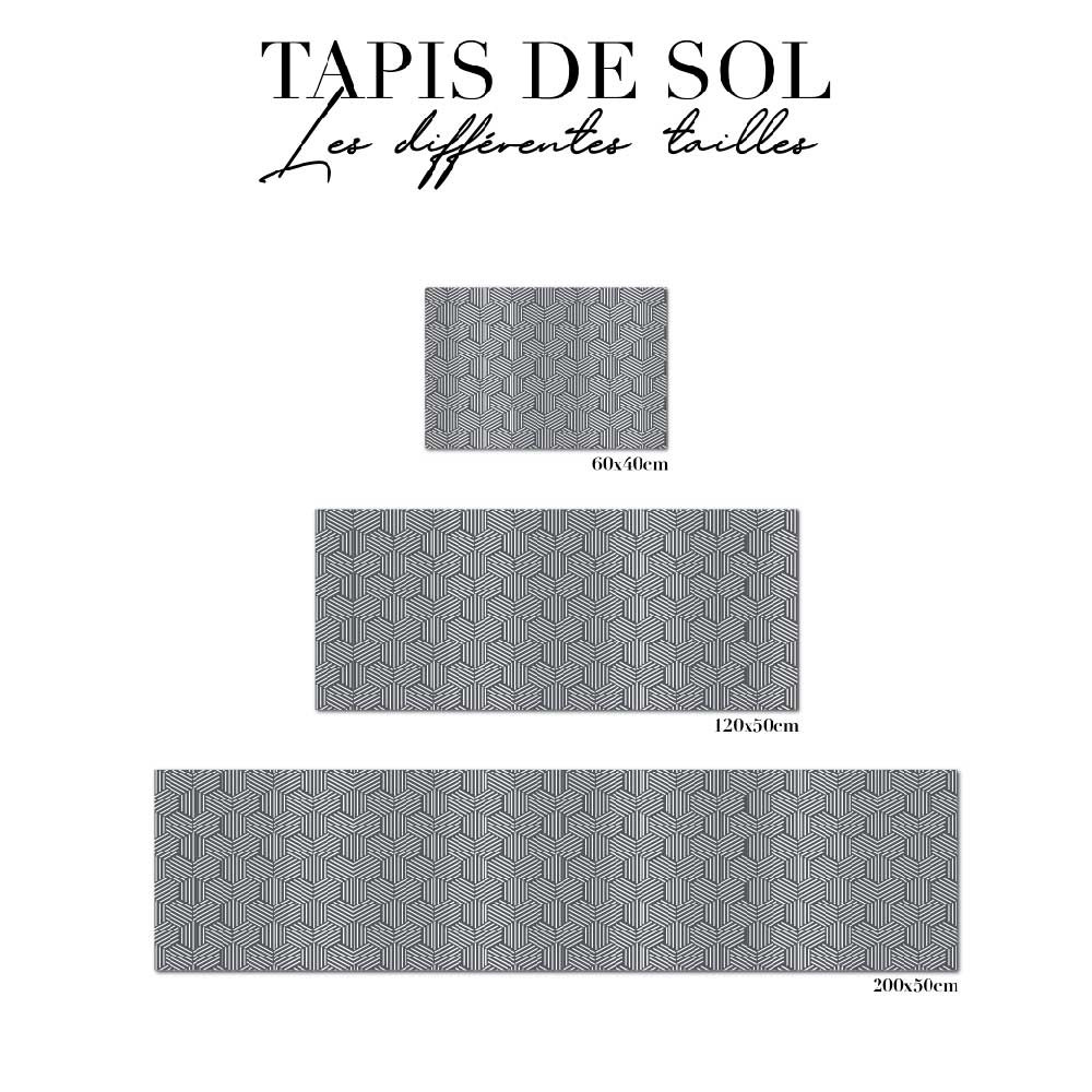 tapis de sol salle de bain - art déco gris