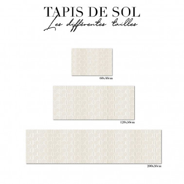 tapis de sol salle de bain - art déco blanc