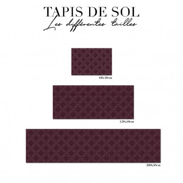 tapis de sol salle de bain - art déco prune