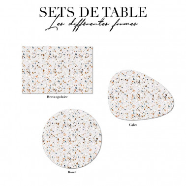 Set de table - Terrazzo bleu et marron