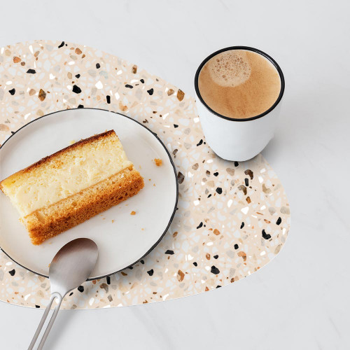 Set de table - Terrazzo beige et noir