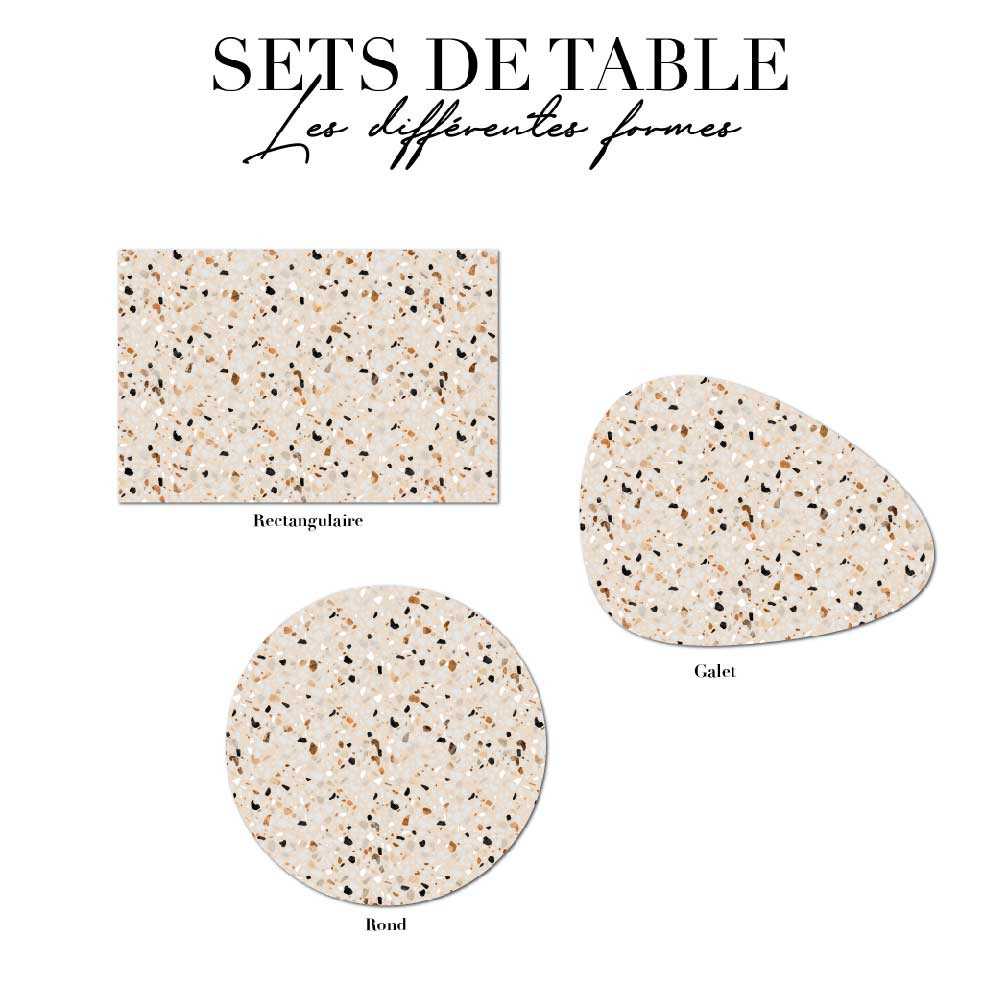 Set de table - Terrazzo beige et noir