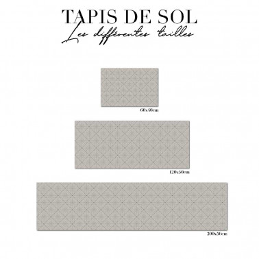 tapis de sol salle de bain - art déco beige