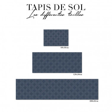 tapis de sol salle de bain - art déco bleu