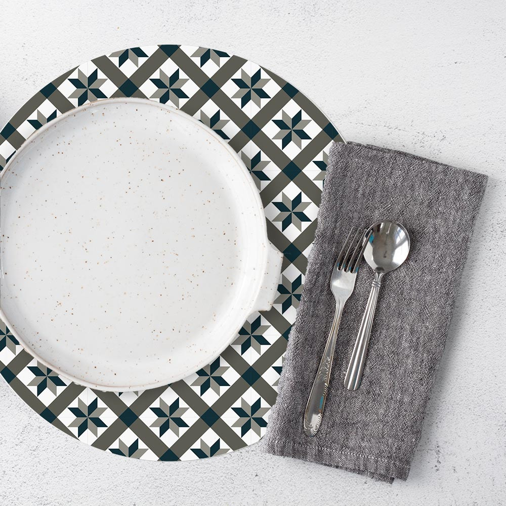 Set de table - Carreaux de ciment gris