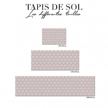 tapis de sol salle de bain - art déco beige