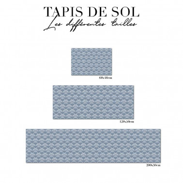 tapis de sol salle de bain - art déco bleu