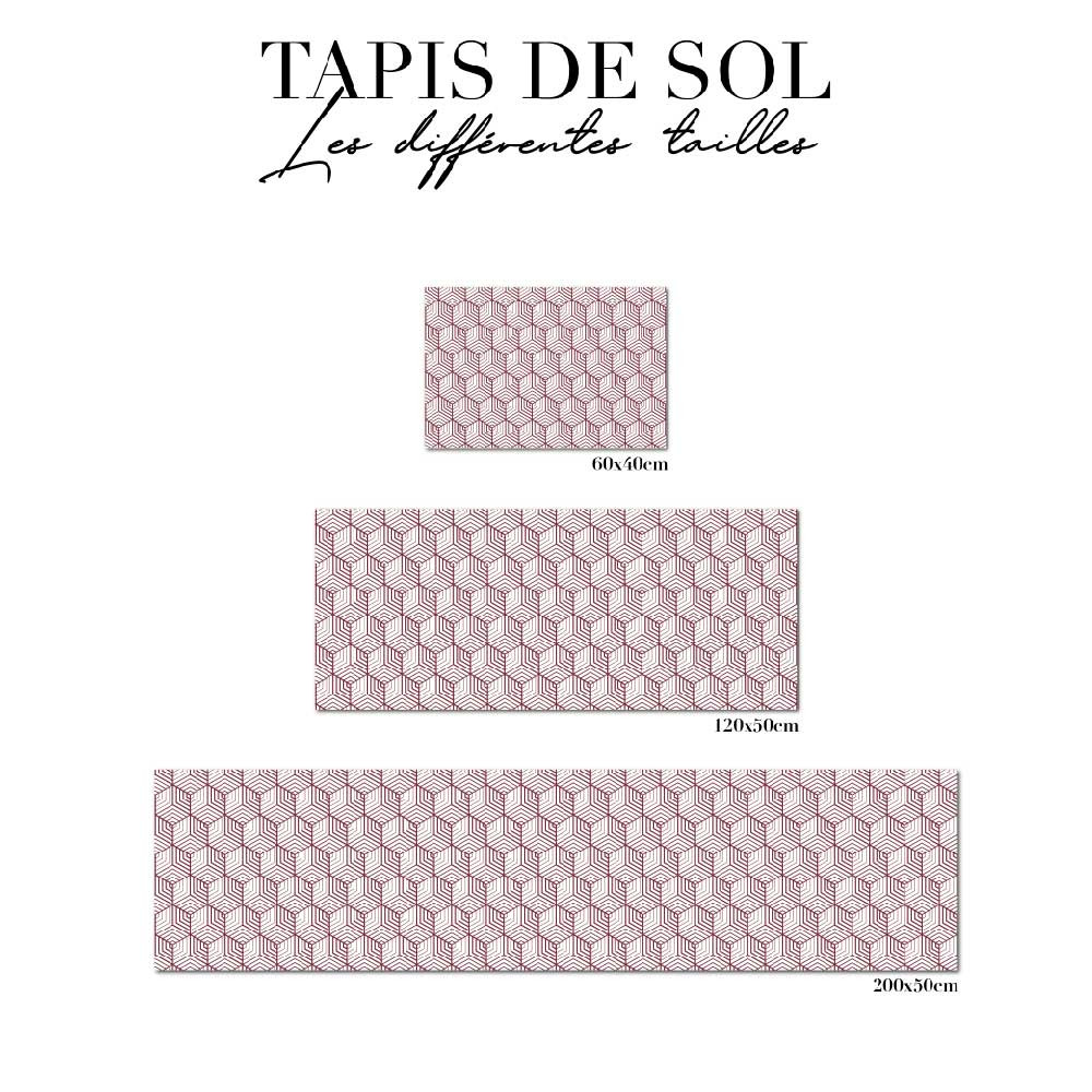 tapis de sol salle de bain - art déco prune