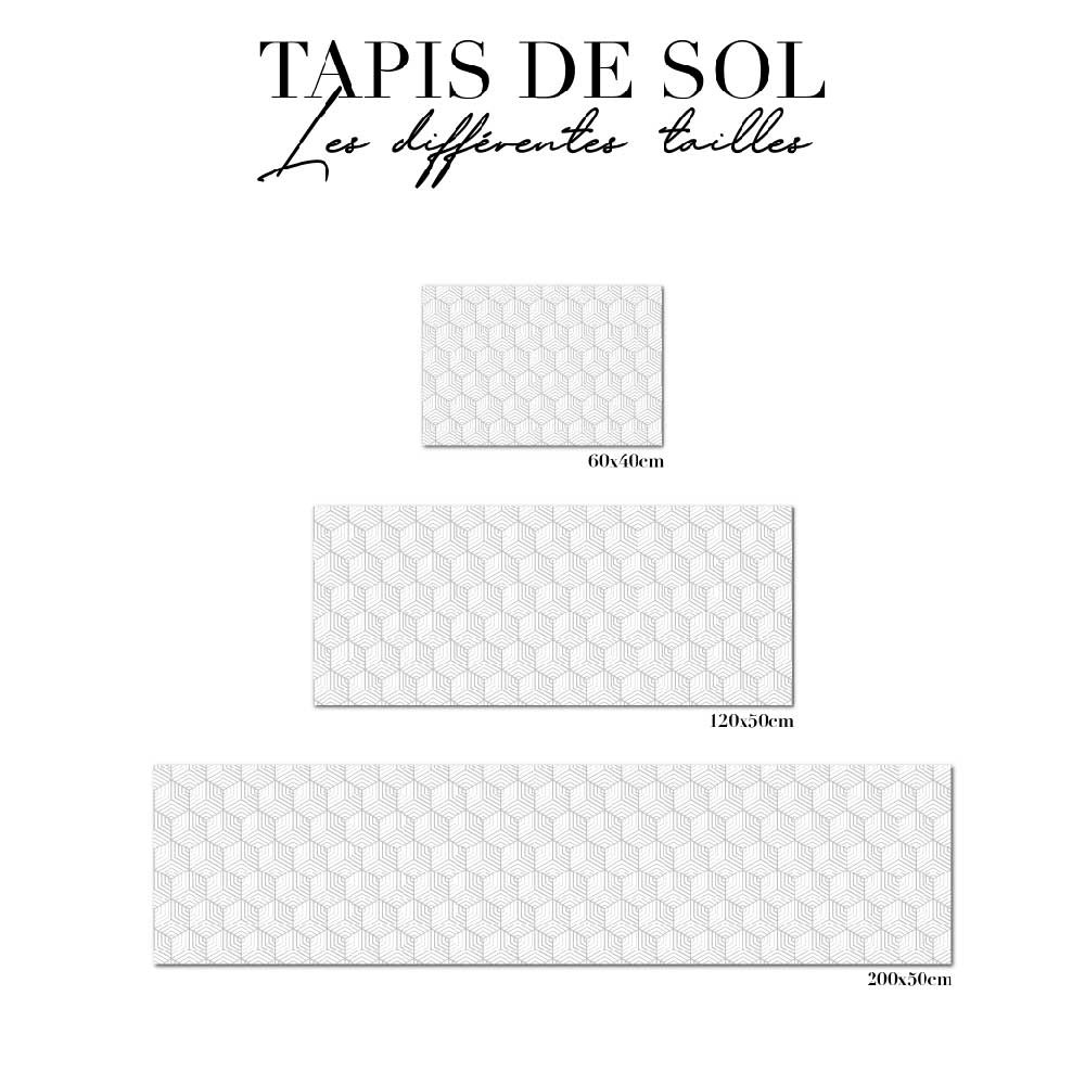 tapis de sol salle de bain - art déco gris