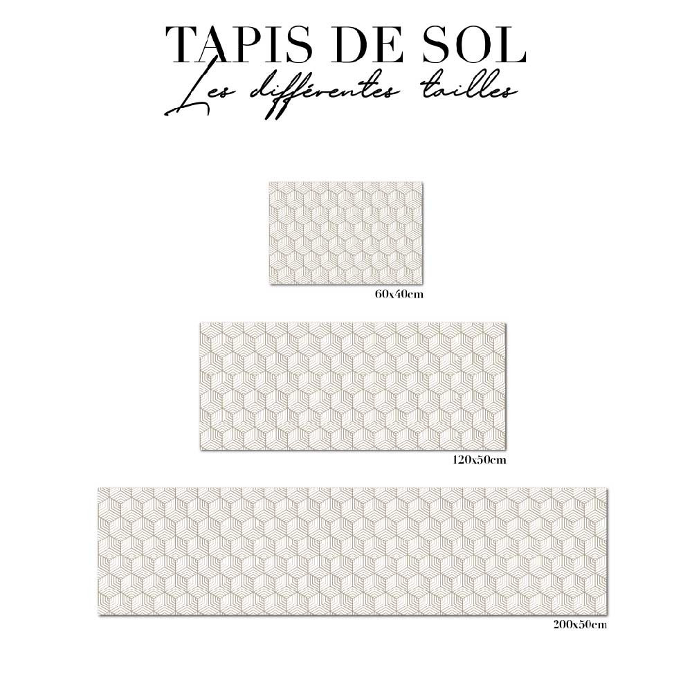 tapis de sol salle de bain - art déco beige